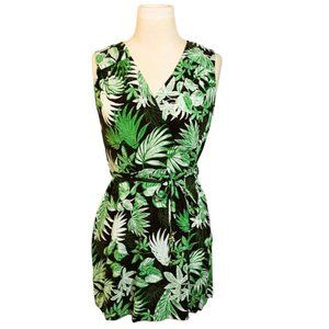 Calvin Klein Tropical Faux Wrap Romper